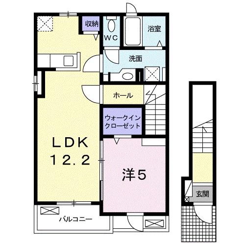グラン・ジュテ(1LDK/2階)の間取り写真