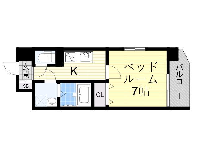 AMABILE深江橋(1K/6階)の間取り写真