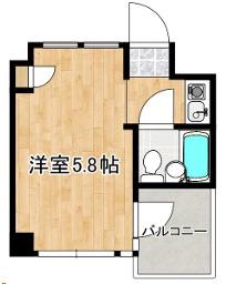 ヴィークル学院前(ワンルーム/4階)の間取り写真
