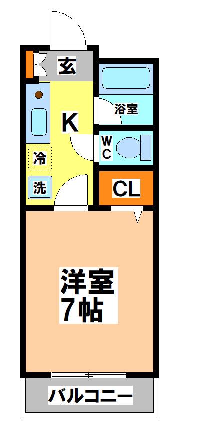 コーポグロリア(1K/2階)の間取り写真