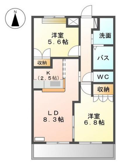 菜園SAIEN(2LDK/1階)の間取り写真