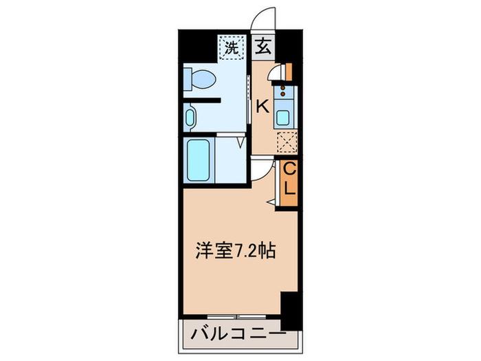 プレシエ新丸子(1K/4階)の間取り写真