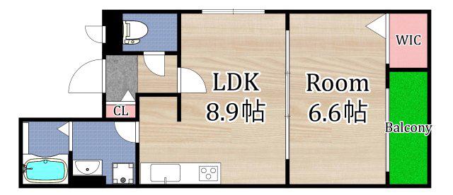 クリエオーレ吉町(1LDK/3階)の間取り写真