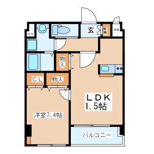 新田東レジデンス弐番館(1LDK/3階)の間取り写真