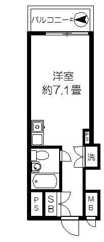 レジデンス上野(ワンルーム/4階)の間取り写真