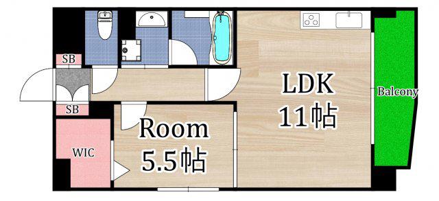 グランプラス京橋(1LDK/7階)の間取り写真