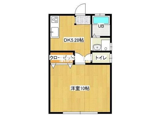 コーポ藤原II(1DK/2階)の間取り写真