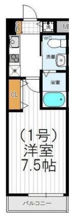 CITY PAL TAJIMA イースト(1K/1階)の間取り写真