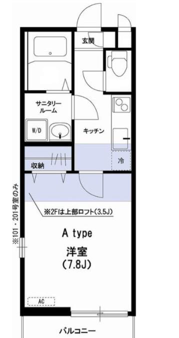リブリ・KURASO(1K/2階)の間取り写真