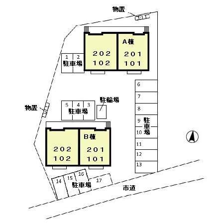 ベルボナール B(2LDK/1階)の間取り写真