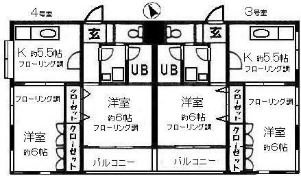 グリンピア亀戸(2K/2階)の間取り写真