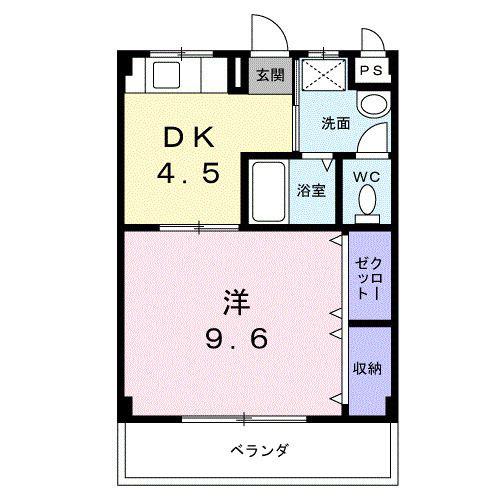 リードハイツ(1DK/2階)の間取り写真