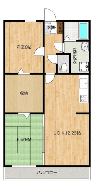ミレニアムユウアイ(2LDK/1階)の間取り写真