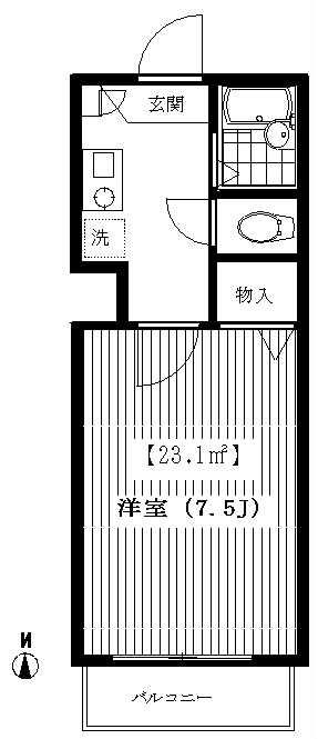 シードリーム(1K/2階)の間取り写真