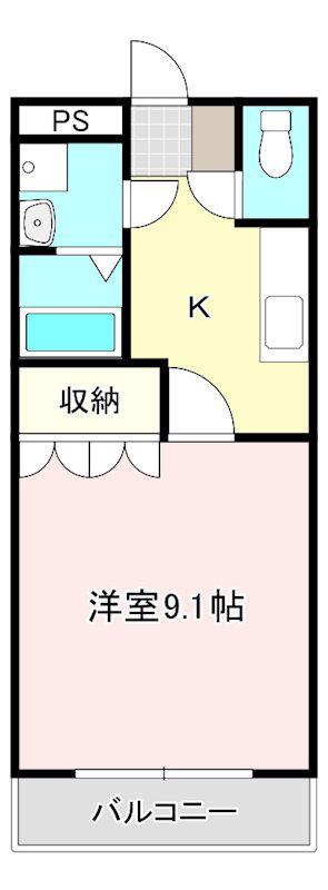 サニーコート(1K/2階)の間取り写真