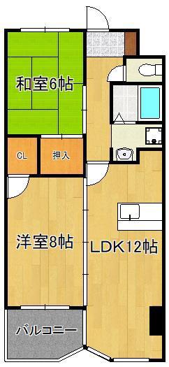 ウィルステージ霧ヶ丘(2LDK/10階)の間取り写真