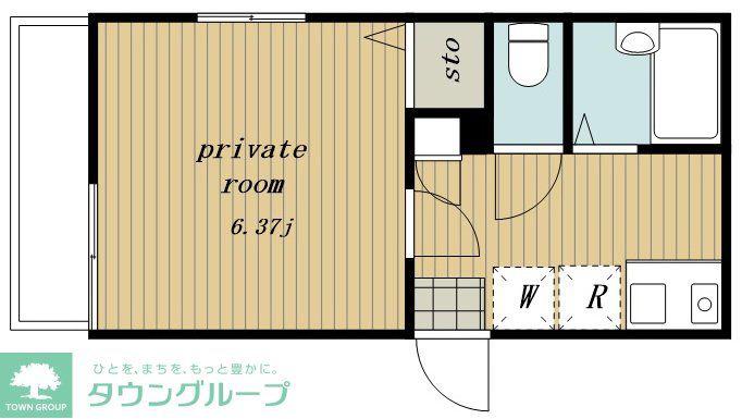 中野区中央1丁目PJ(1K/3階)の間取り写真