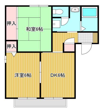 サンシャイン武部B(2DK/2階)の間取り写真