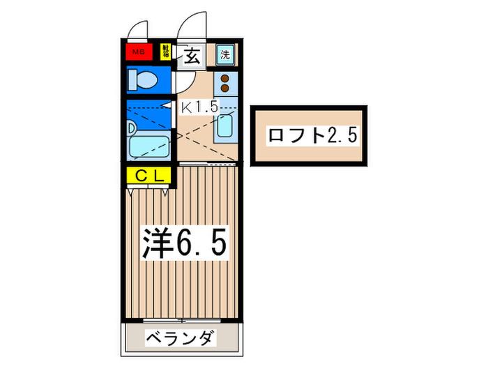 ASK堀ノ内(1K/3階)の間取り写真