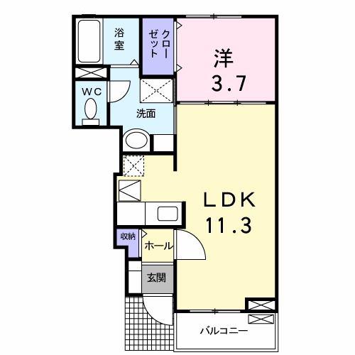 サン・エテルノ(1LDK/1階)の間取り写真