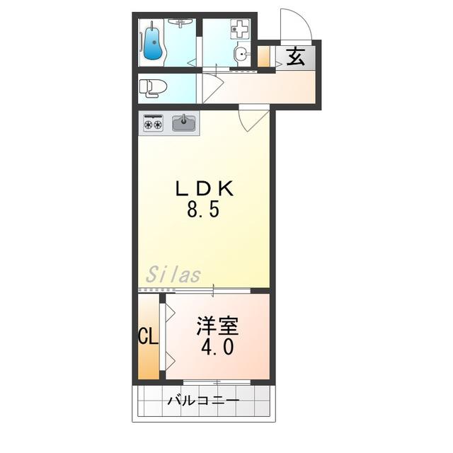 H-MAISON大正VII(1LDK/1階)の間取り写真