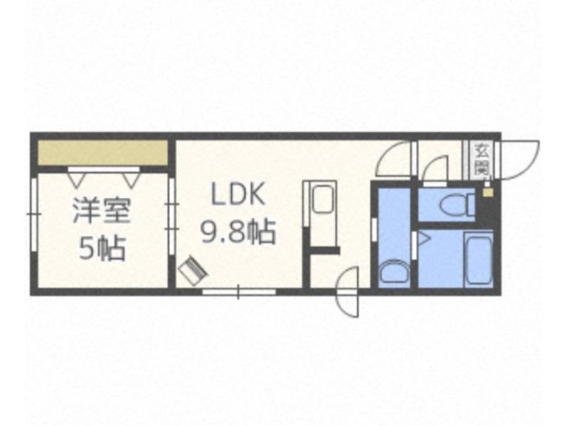 サンライン平岸(1LDK/2階)の間取り写真
