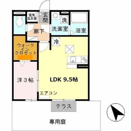 サントゥールミディ(1LDK/1階)の間取り写真