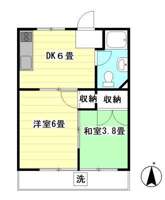 目白ビーラ(2DK/2階)の間取り写真