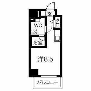 クラリッサ新川崎(ワンルーム/14階)の間取り写真