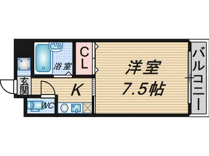 ESTUDIO豊中(1K/3階)の間取り写真