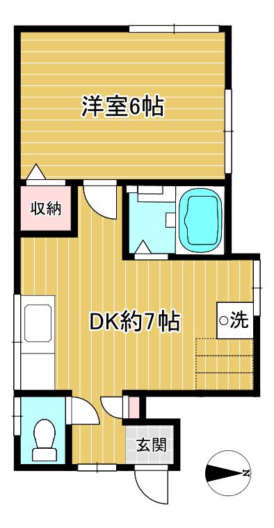 五本木ハイツ(1DK/1階)の間取り写真