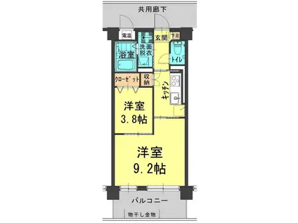 ディアリオ(2K/2階)の間取り写真