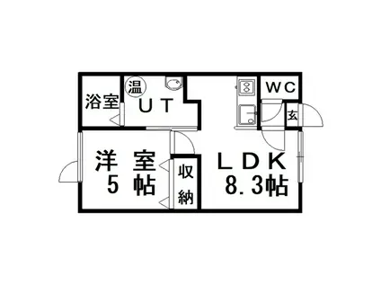 キュアハイツ(1LDK/2階)の間取り写真