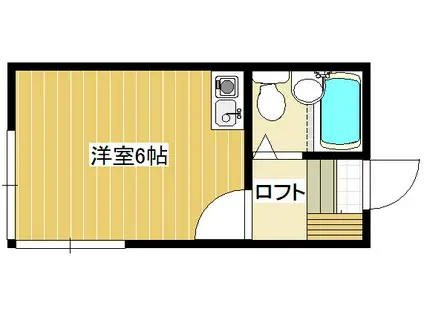 スカイピア川越B(ワンルーム/1階)の間取り写真