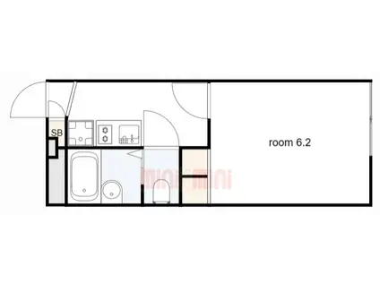 レオパレスウィル鳴尾(1K/1階)の間取り写真