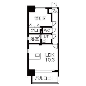 ブランブリエ東山ドゥーエ(1LDK/9階)の間取り写真