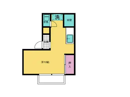 そよ風とひなたのアトリエ(ワンルーム/1階)の間取り写真