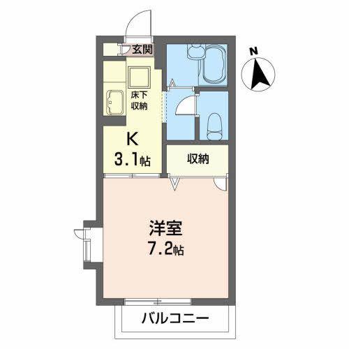 ディアス147(1K/1階)の間取り写真