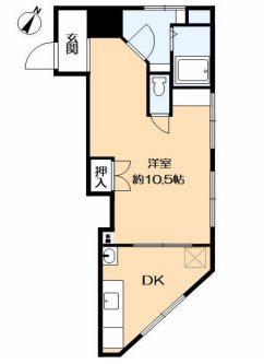 稗原マンション(1DK/4階)の間取り写真