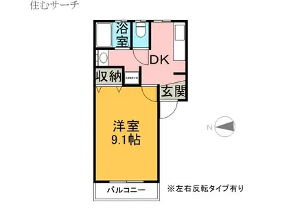 フォレストコートウィスラー(1K/2階)の間取り写真