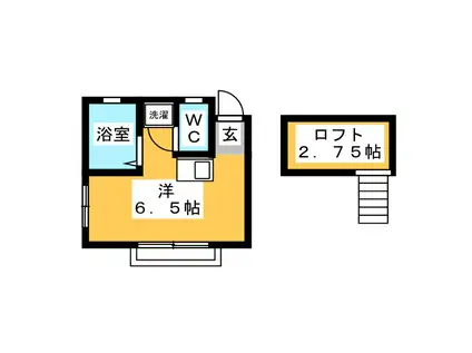 キャナル江古田(ワンルーム/2階)の間取り写真