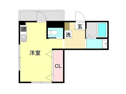 GRANDLINE-W(ワンルーム/4階)の間取り写真