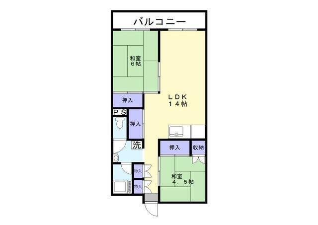 第3松島ビル(2LDK/4階)の間取り写真