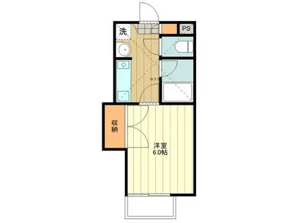 パストラーレ国立(1K/2階)の間取り写真