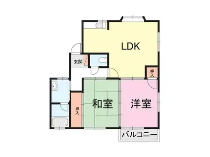 ハイツレグルス(2LDK/1階)の間取り写真