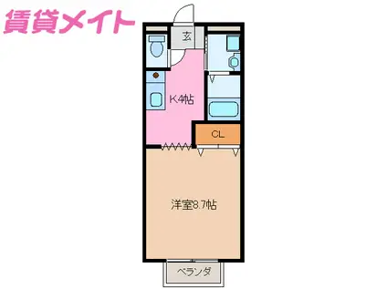 チン・フーインガーデン(1K/2階)の間取り写真