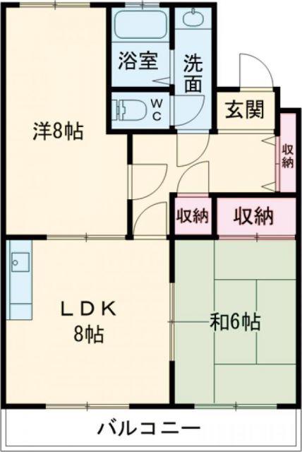 カサ・ド・エムズ(2LDK/4階)の間取り写真
