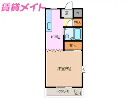 メゾン・ド・アリアケ(1K/2階)の間取り写真