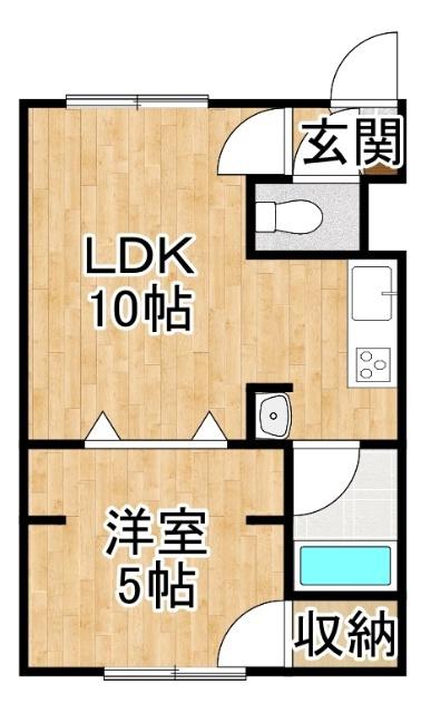 ツインハープみどり野(1LDK/2階)の間取り写真