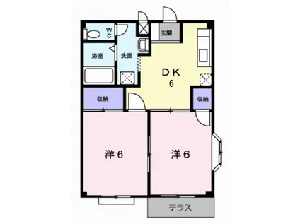 メグミズプレイズII(2DK/1階)の間取り写真